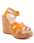 Camille Orange Wedge Sandal