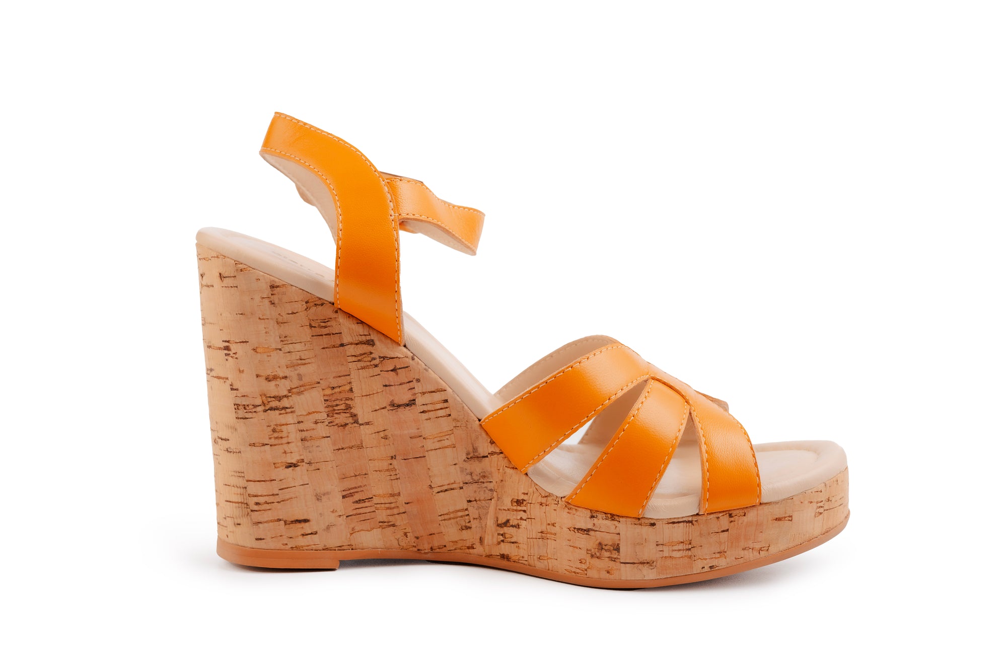 Camille Orange Wedge Sandal