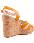 Camille Orange Wedge Sandal