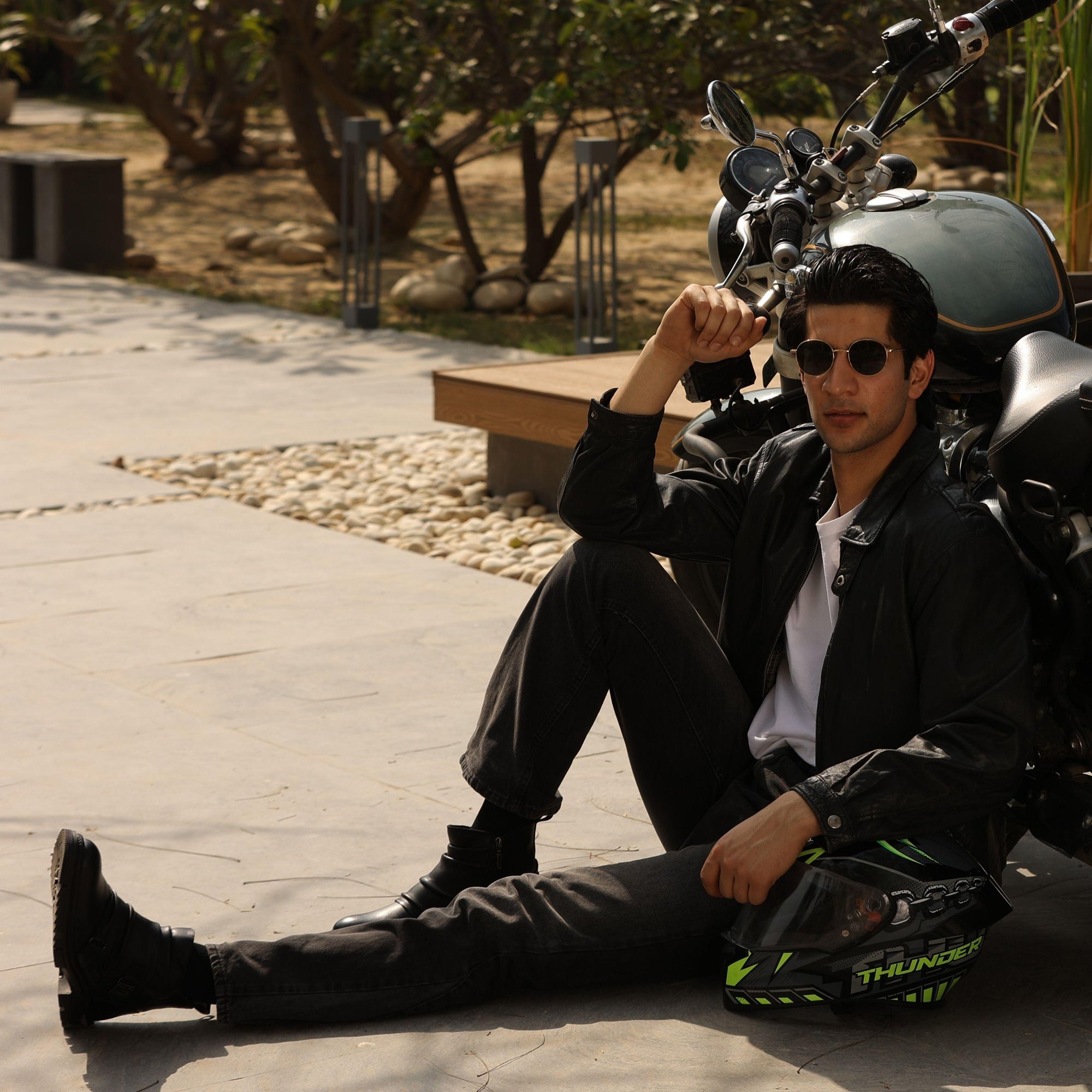 Atlas: Black Biker-styled Boots