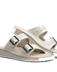 Soul Cloud: Offwhite Woven Dual-strap Sandal