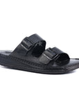Soul Cloud: Black Adjustable Dual-strap Sandal