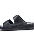 Soul Cloud: Black Adjustable Dual-strap Sandal