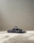 Riviera: Black Polished Strapless Sandal