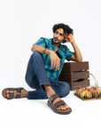 Riviera: Mid-brown Polished Strapless Sandal