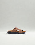 Embrace: Tan Stonewashed Elastic Slides