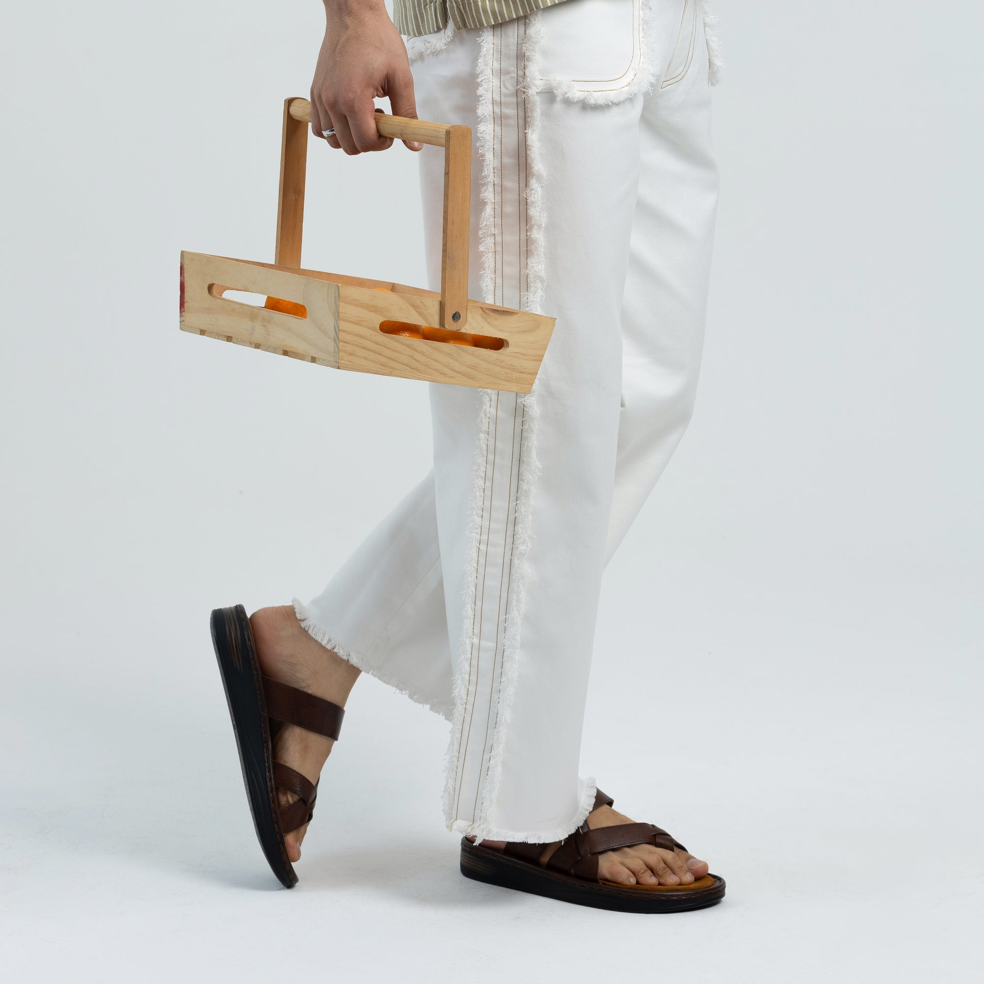 Hudson: Cross-Strap Brown Sandal