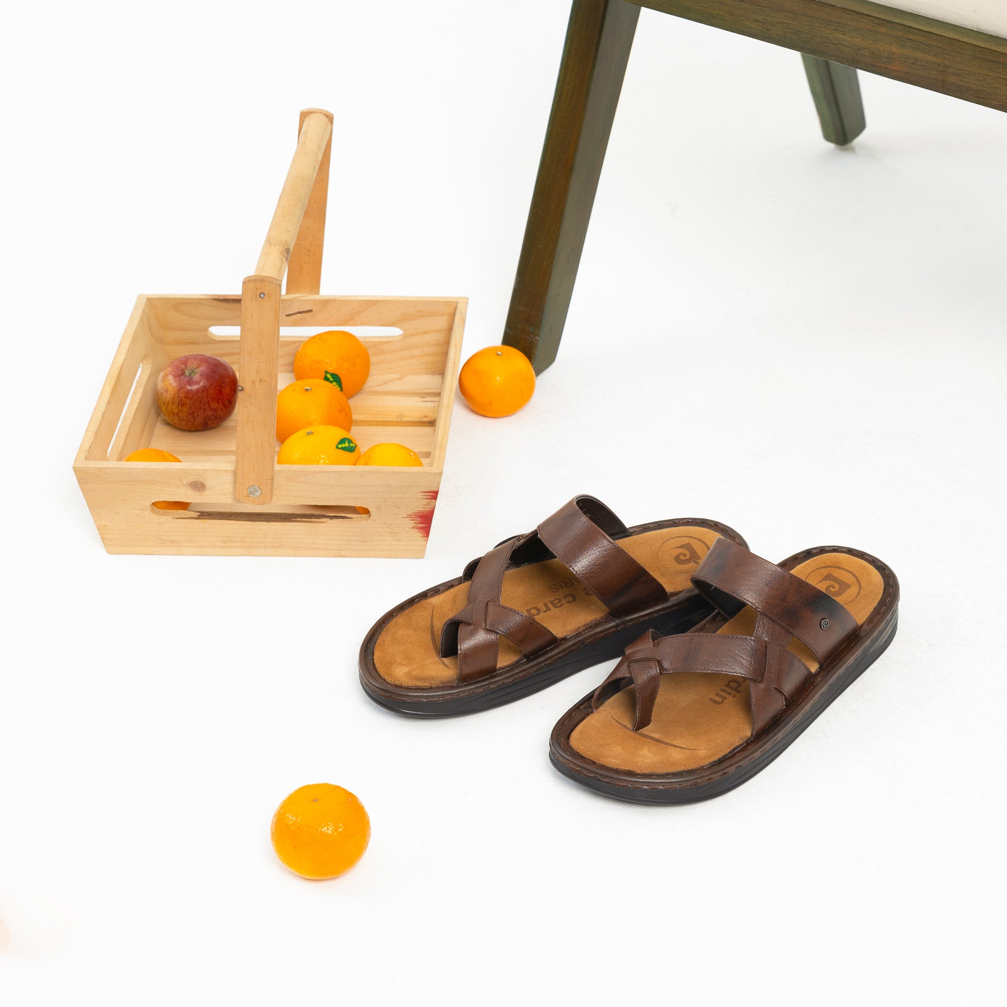 Hudson: Cross-Strap Brown Sandal
