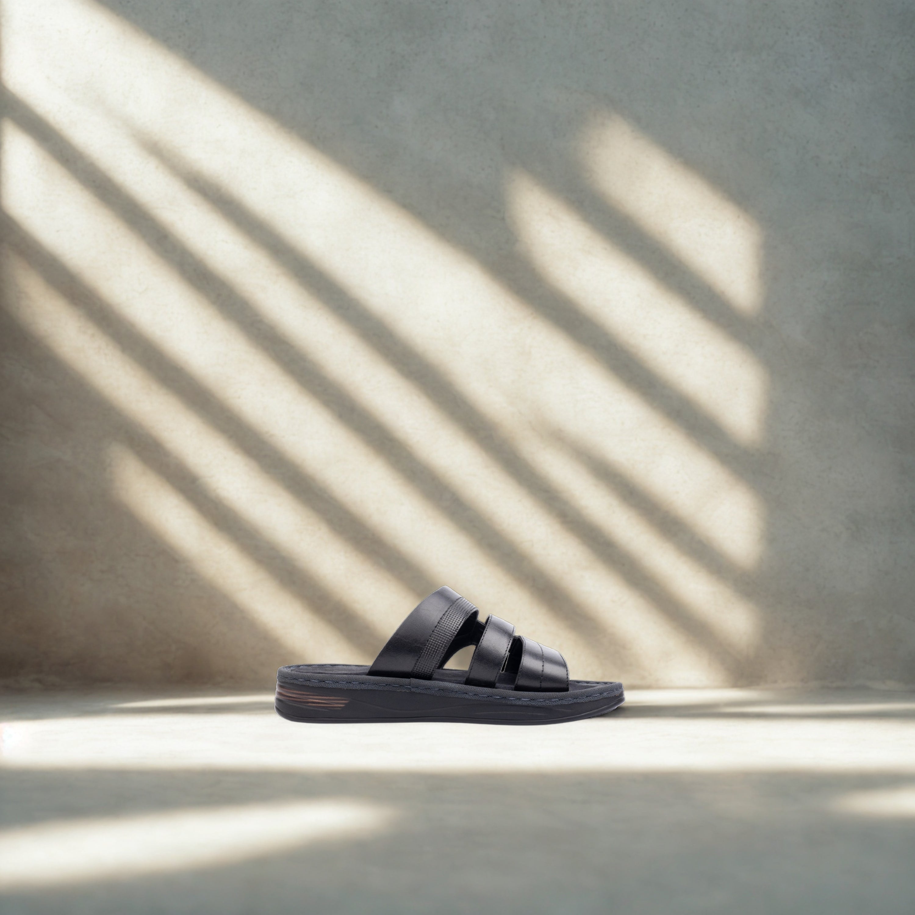 Hudson Multi-Band Black Slides | Men's Sandals – Pierre Cardin