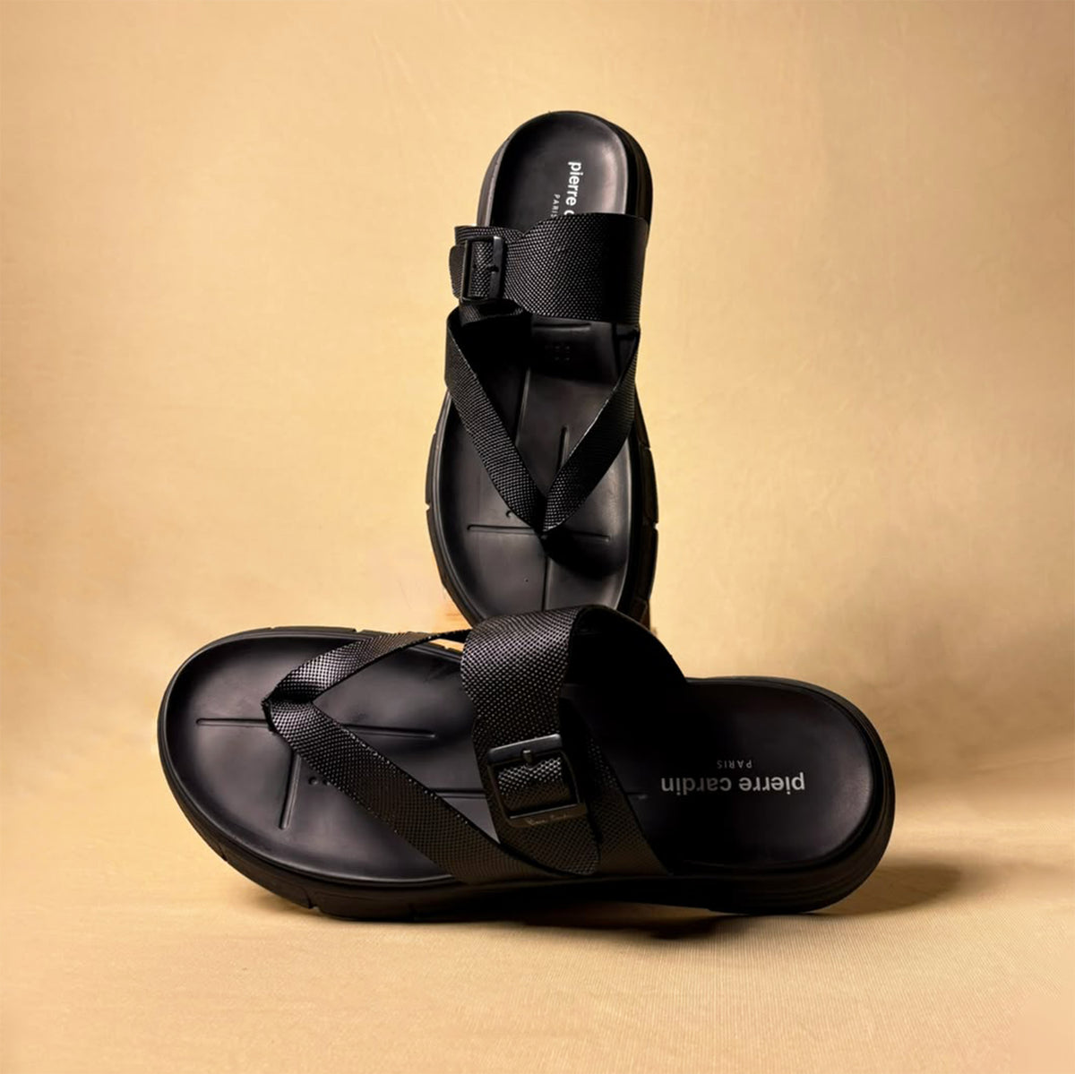Glide Black Textured Thong