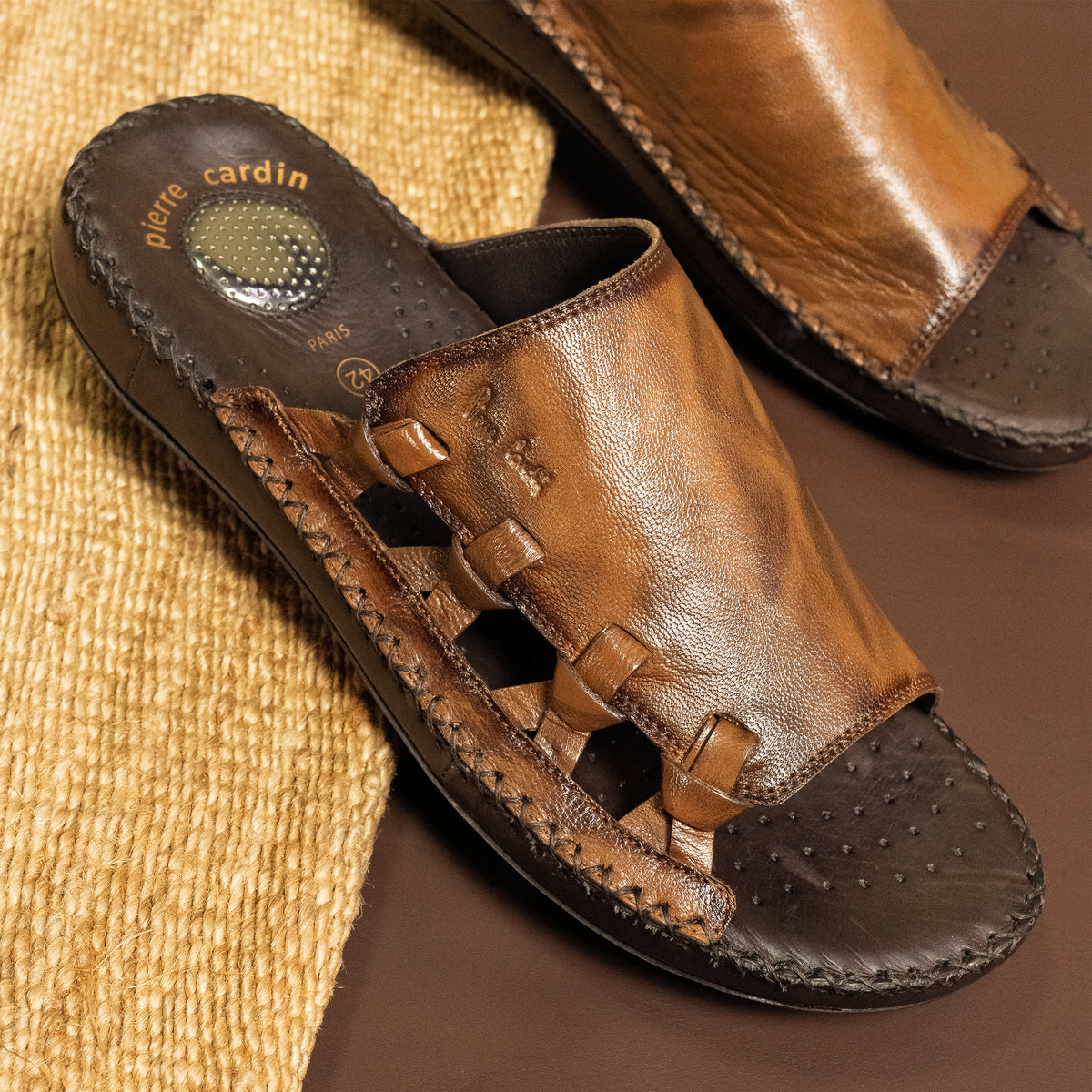 Airflex: Tan Woven Vamp Sandal