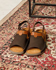 Riviera: Café Textured-Polished Sandal