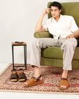 Riviera: Café Textured-Polished Sandal