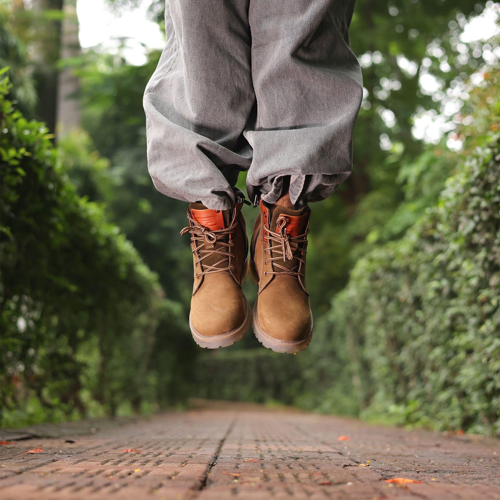 Andes: Olive Suede laceup boots