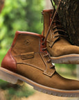 Andes: Olive Suede laceup boots