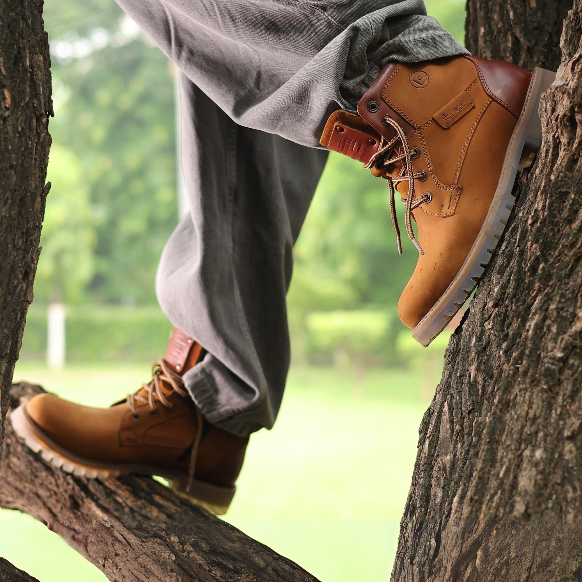 Andes: Camel Suede Laceup Boots