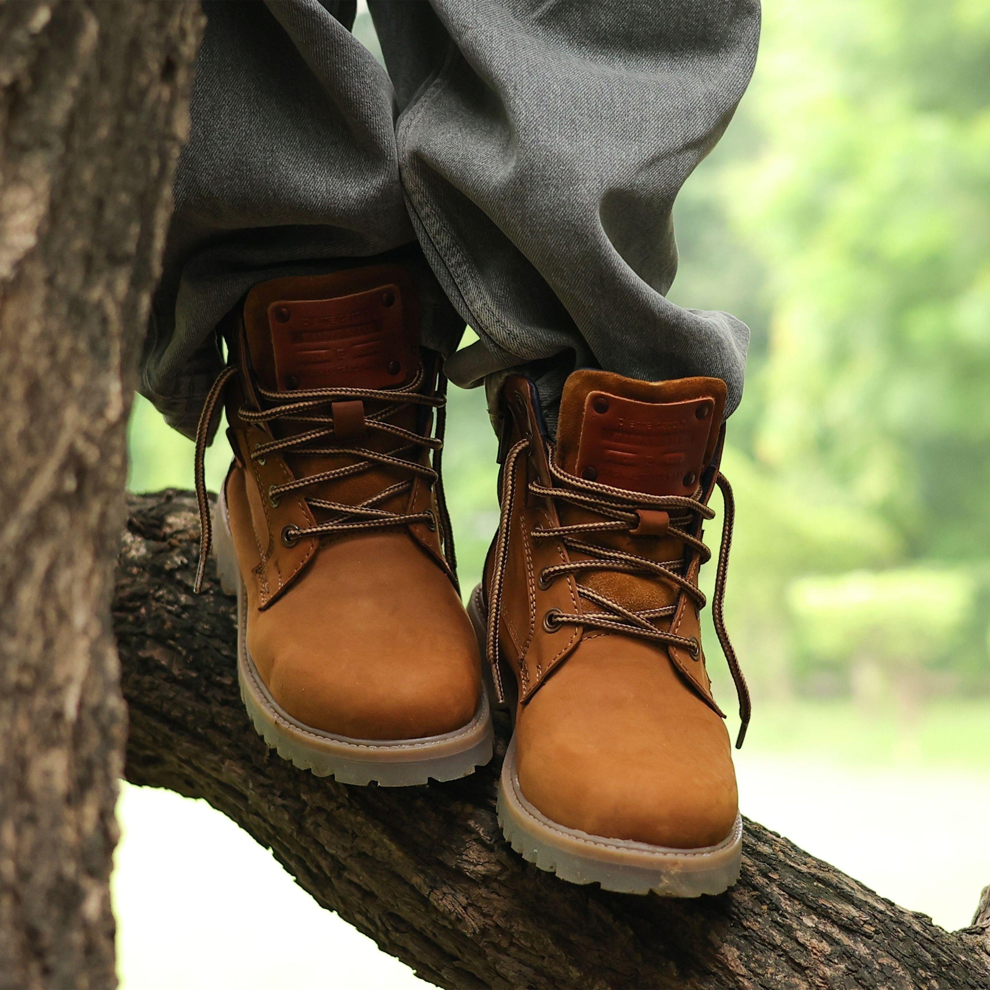 Andes: Camel Suede Laceup Boots