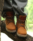Andes: Camel Suede Laceup Boots