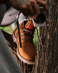 Andes: Camel Suede Laceup Boots