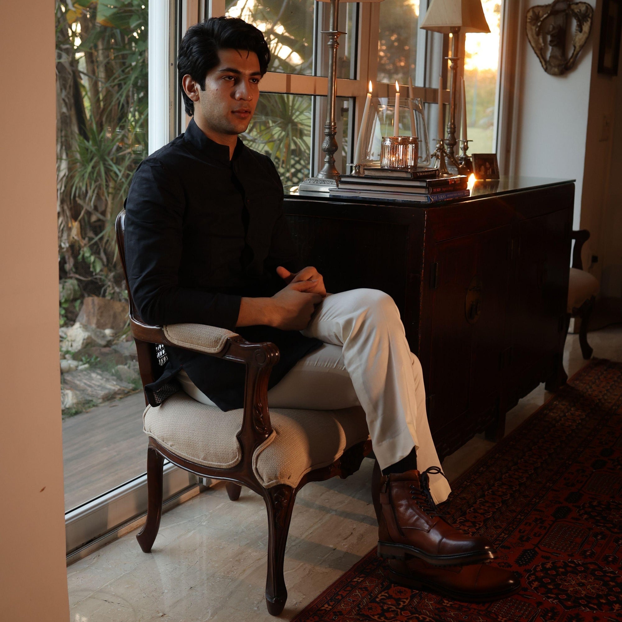 Alpine:Cognac Cap Toe Boot