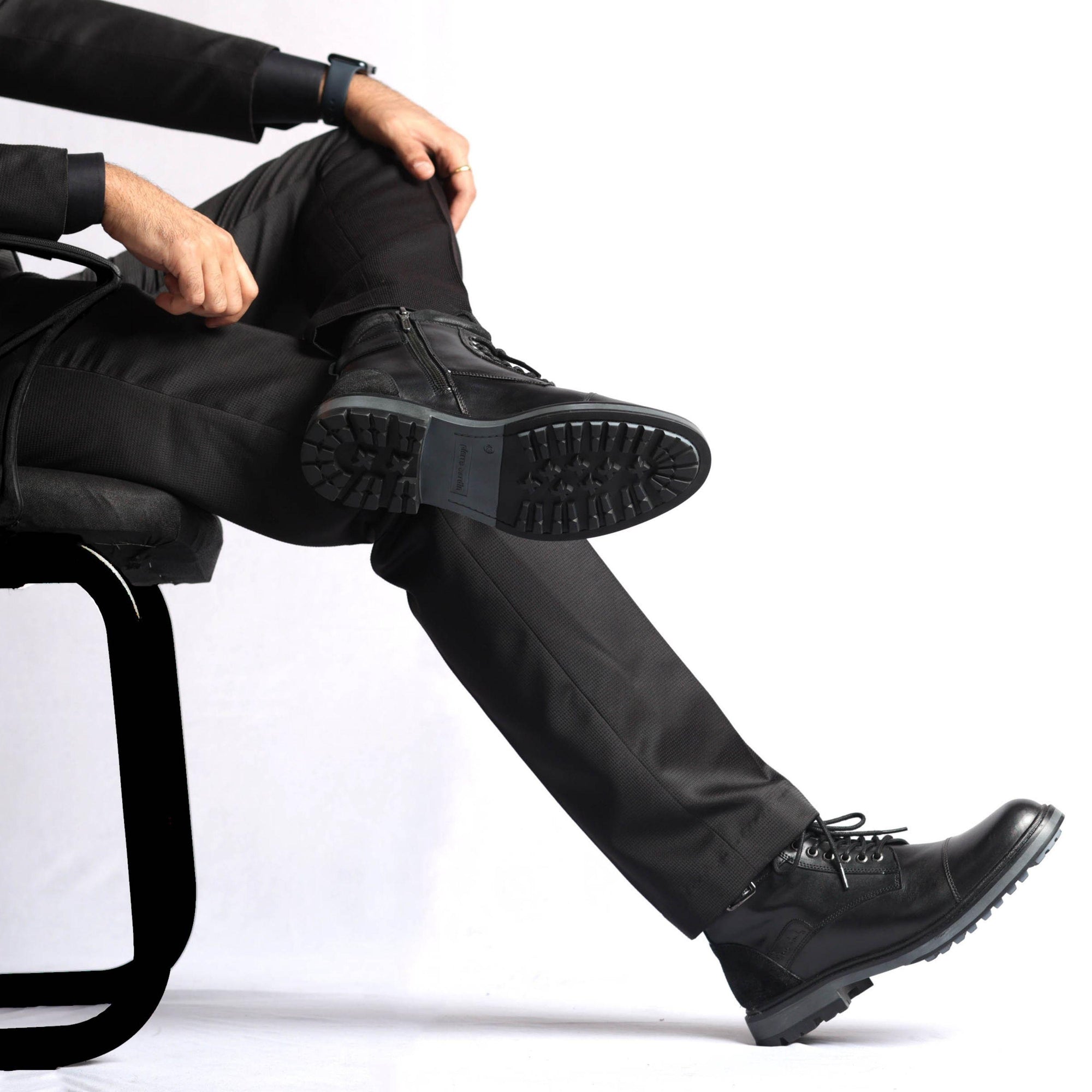 Alpine: Black Cap Toe Boot