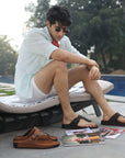Riviera: Camel Nubuck Thong