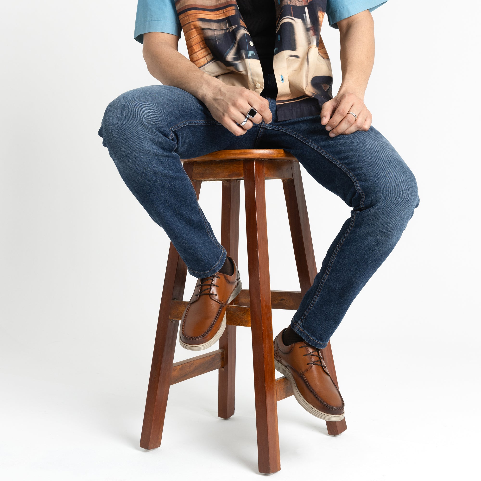 Marina: Weaved Cognac Derby