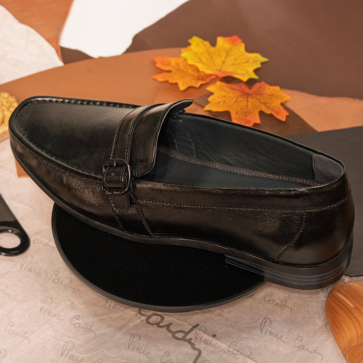 Trento Black Buckle Loafer
