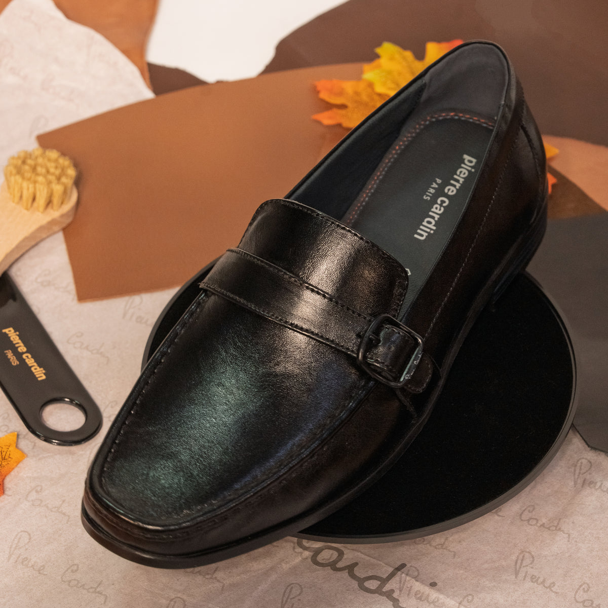 Trento Black Buckle Loafer