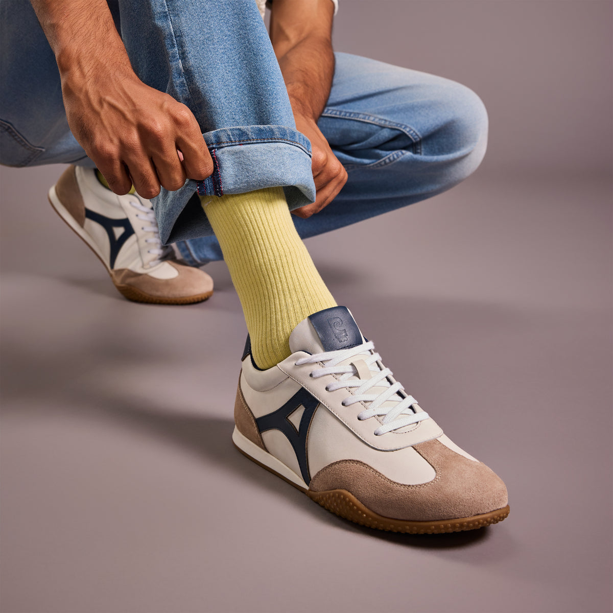 Astra Ivory-Ink sneaker - lifestyle photograph