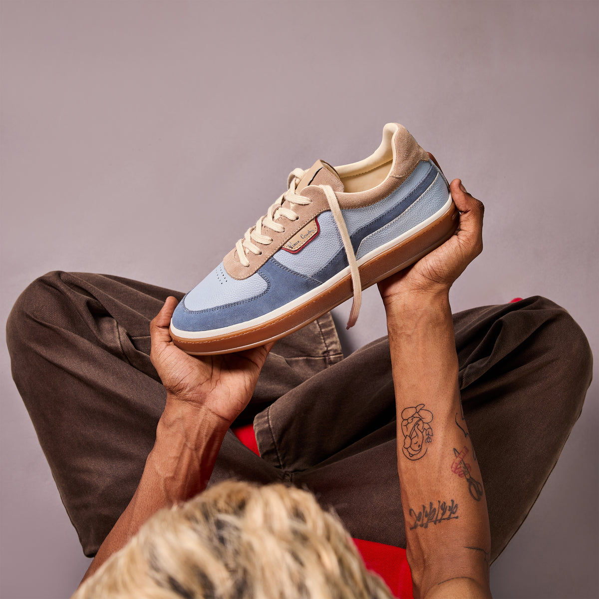 Helios Horizon Blue sneaker - lifestyle photograph