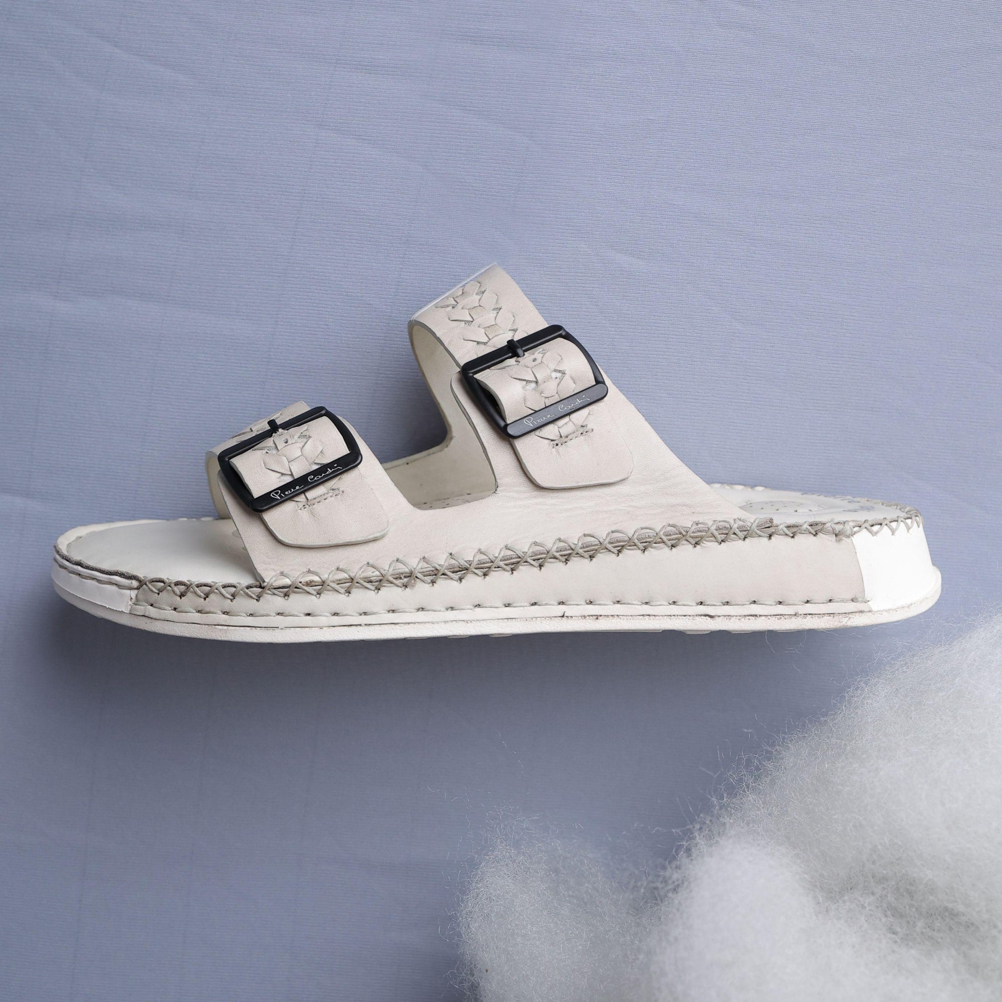 Soul Cloud: Offwhite Woven Dual-strap Sandal