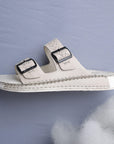 Soul Cloud: Offwhite Woven Dual-strap Sandal