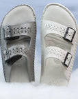 Soul Cloud: Grey Woven Dual-strap Sandal