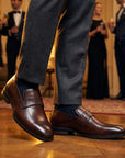 Onyx: Textured Brown Loafer
