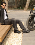 Atlas: Black Biker-styled Boots