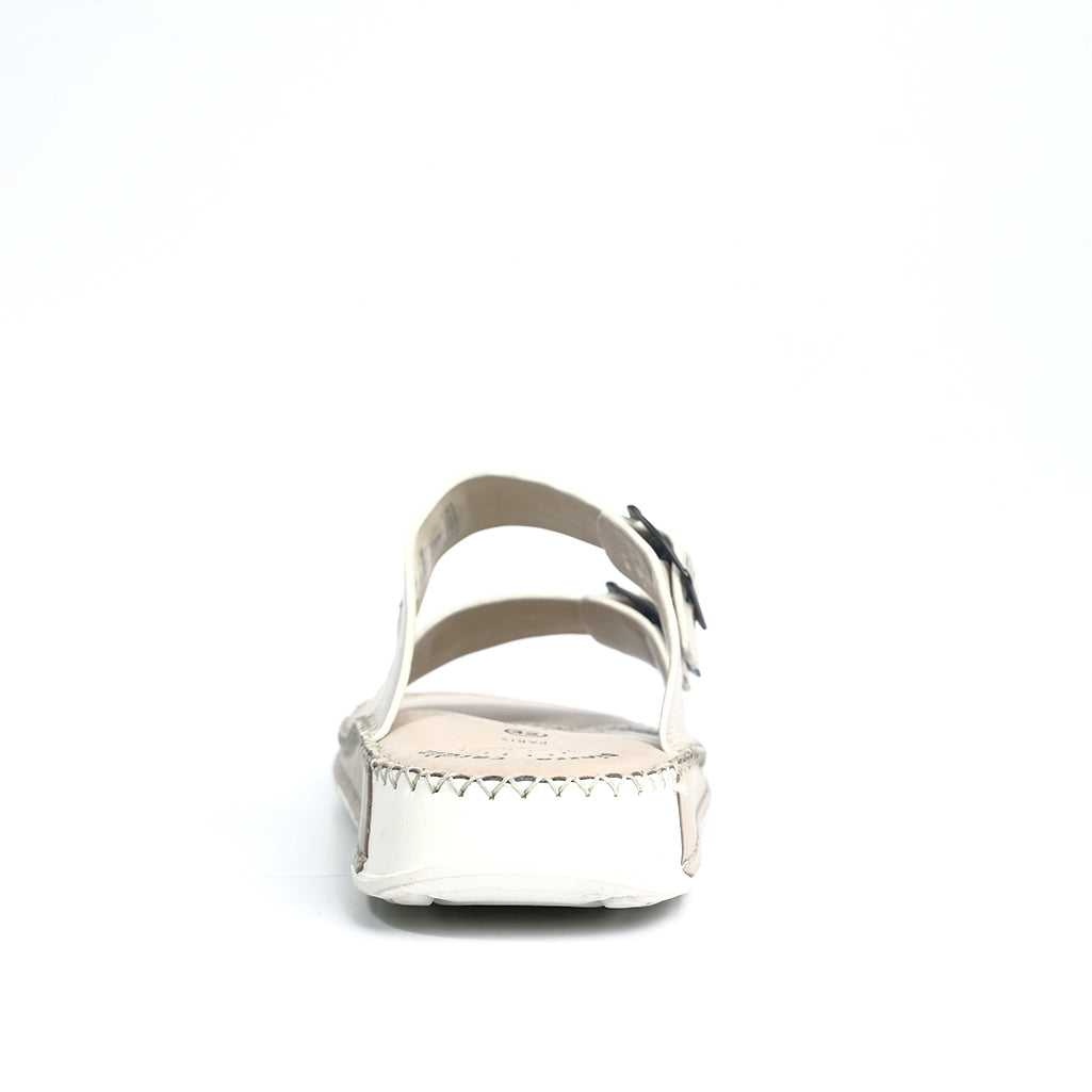 Soul Cloud: Offwhite Woven Dual-strap Sandal