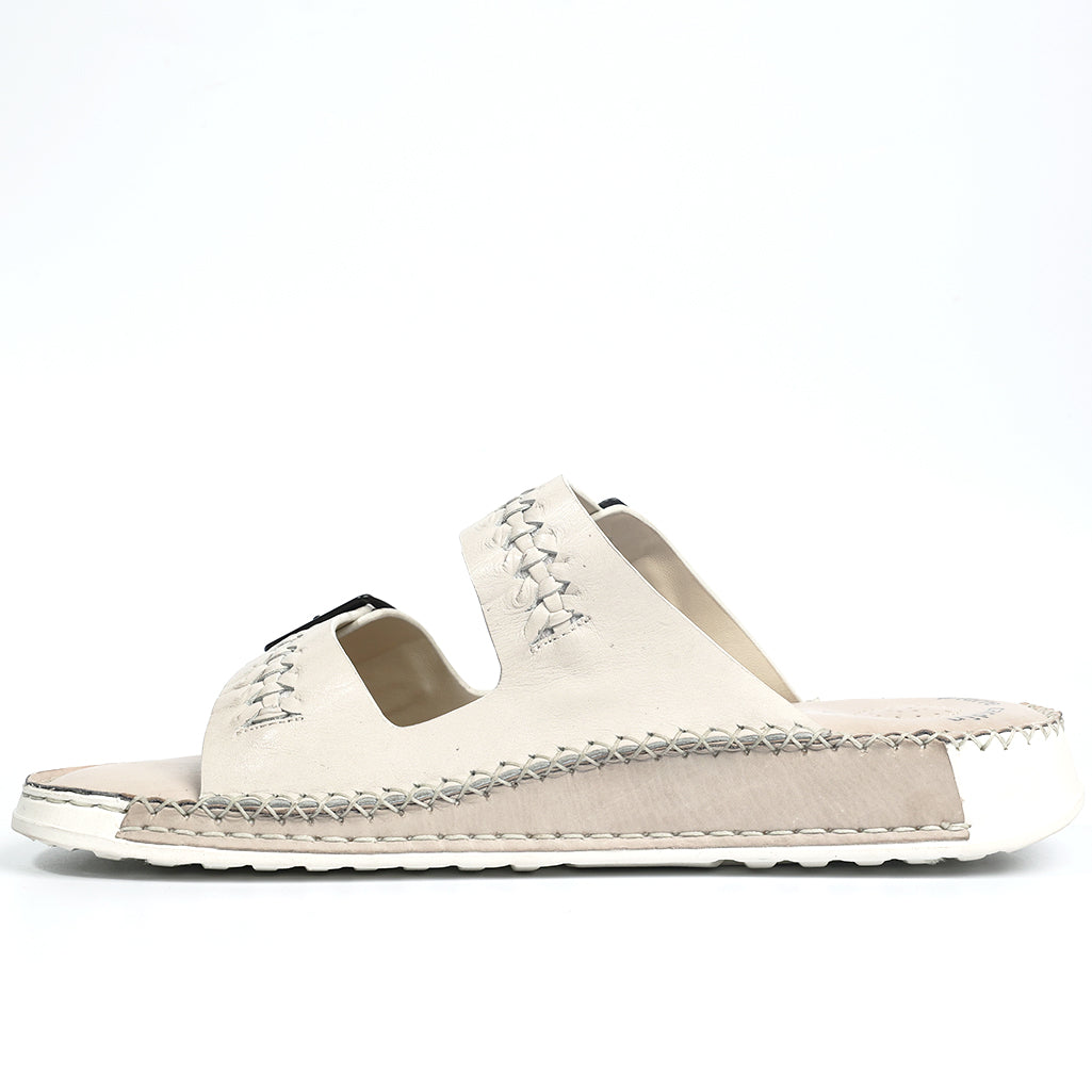 Soul Cloud: Offwhite Woven Dual-strap Sandal