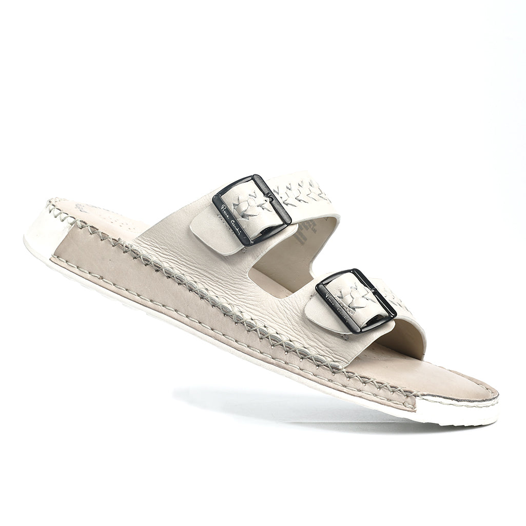 Soul Cloud: Offwhite Woven Dual-strap Sandal