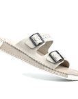Soul Cloud: Offwhite Woven Dual-strap Sandal