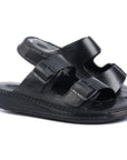 Soul Cloud: Black Adjustable Dual-strap Sandal