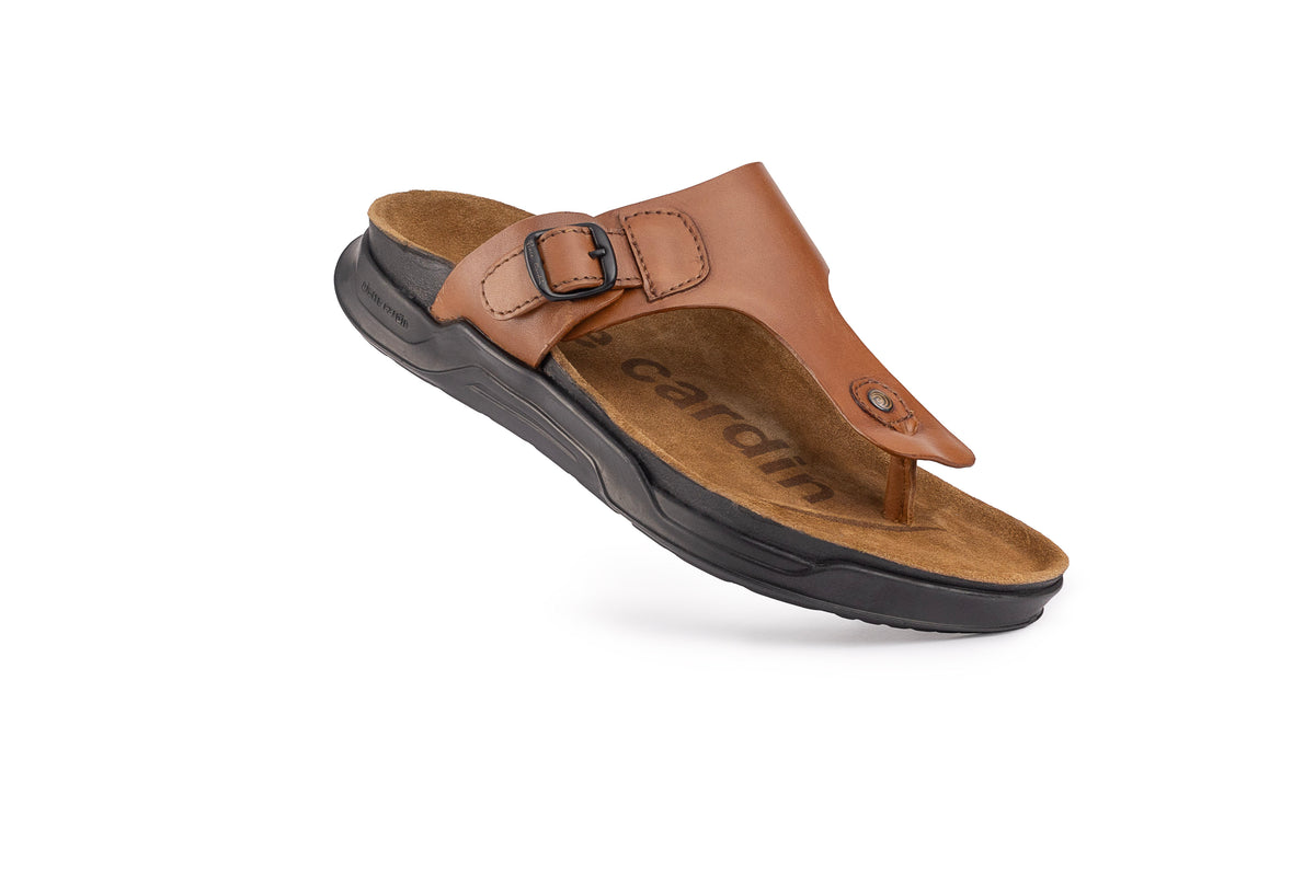 Embrace: Cognac Buckle Thong