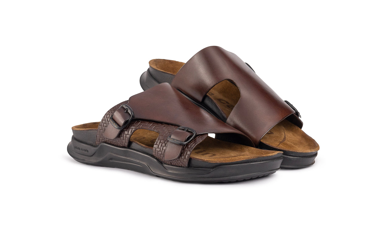 Embrace: Brown Double-strap Slide