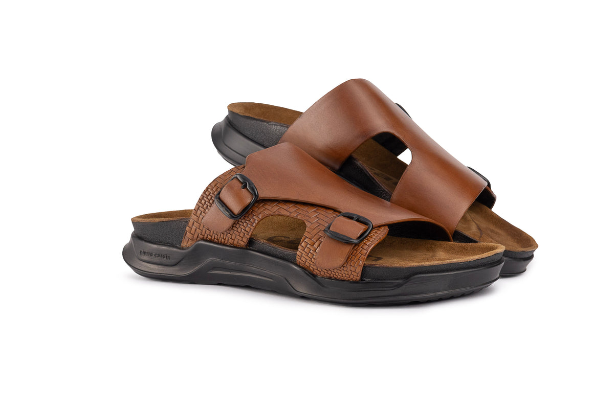 Embrace: Cognac Double-strap Slide