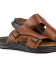 Embrace: Cognac Double-strap Slide