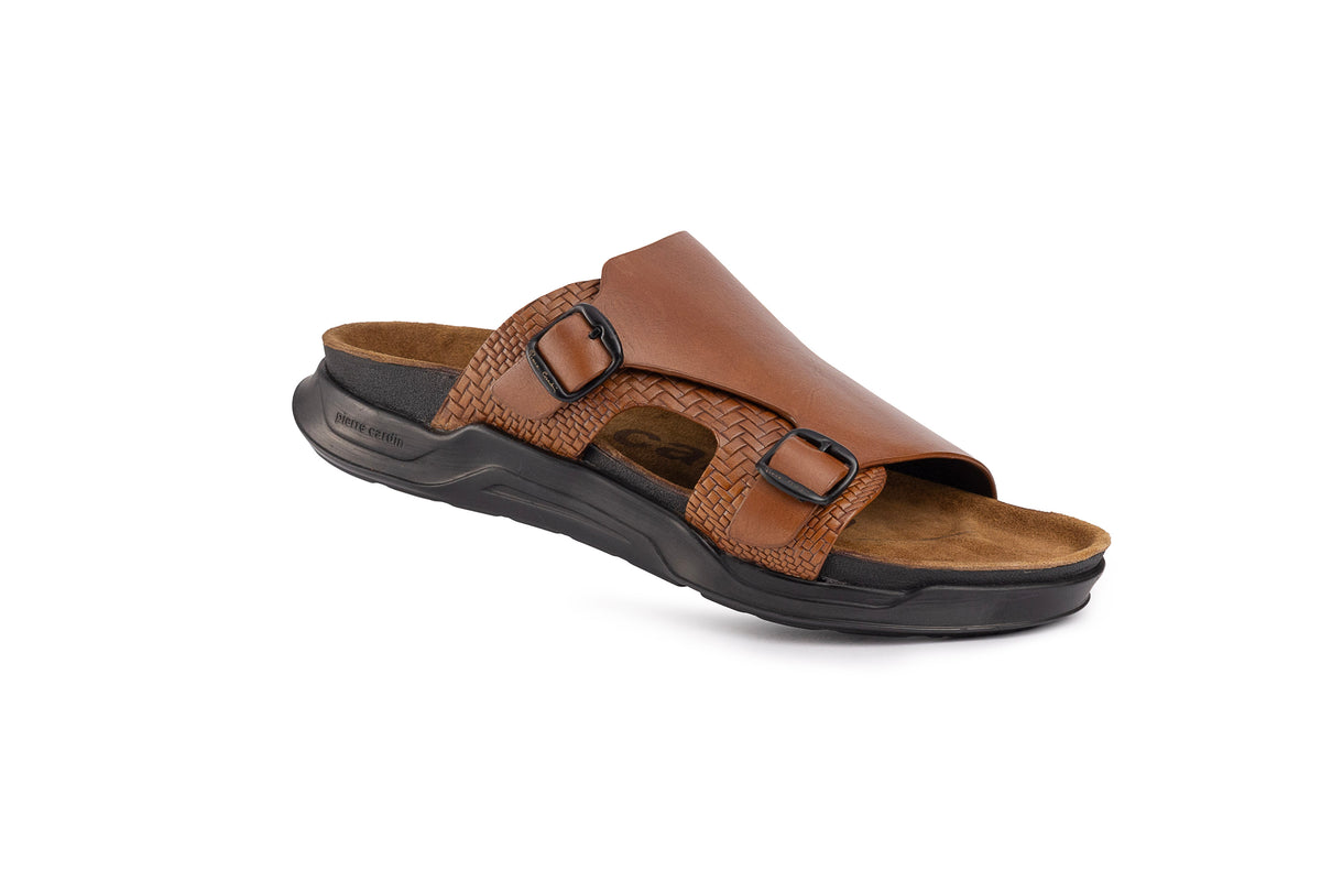 Embrace: Cognac Double-strap Slide