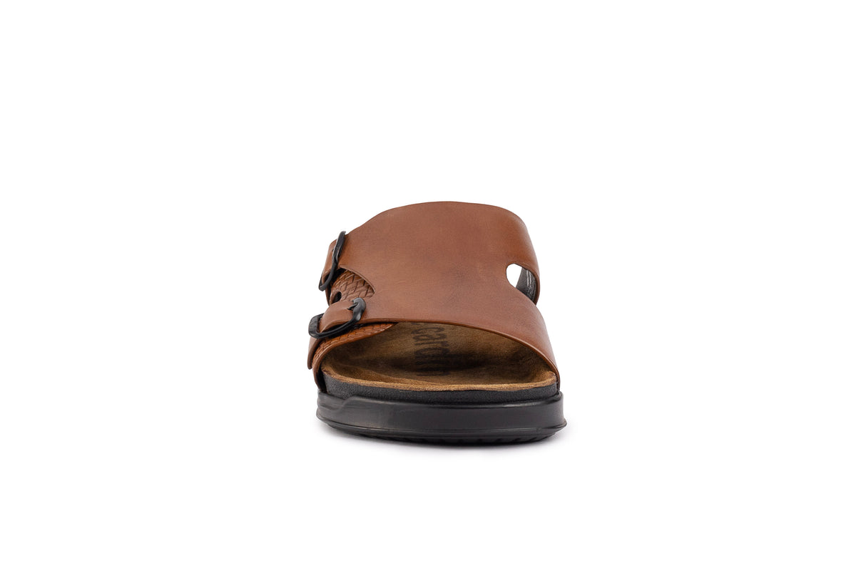 Embrace: Cognac Double-strap Slide