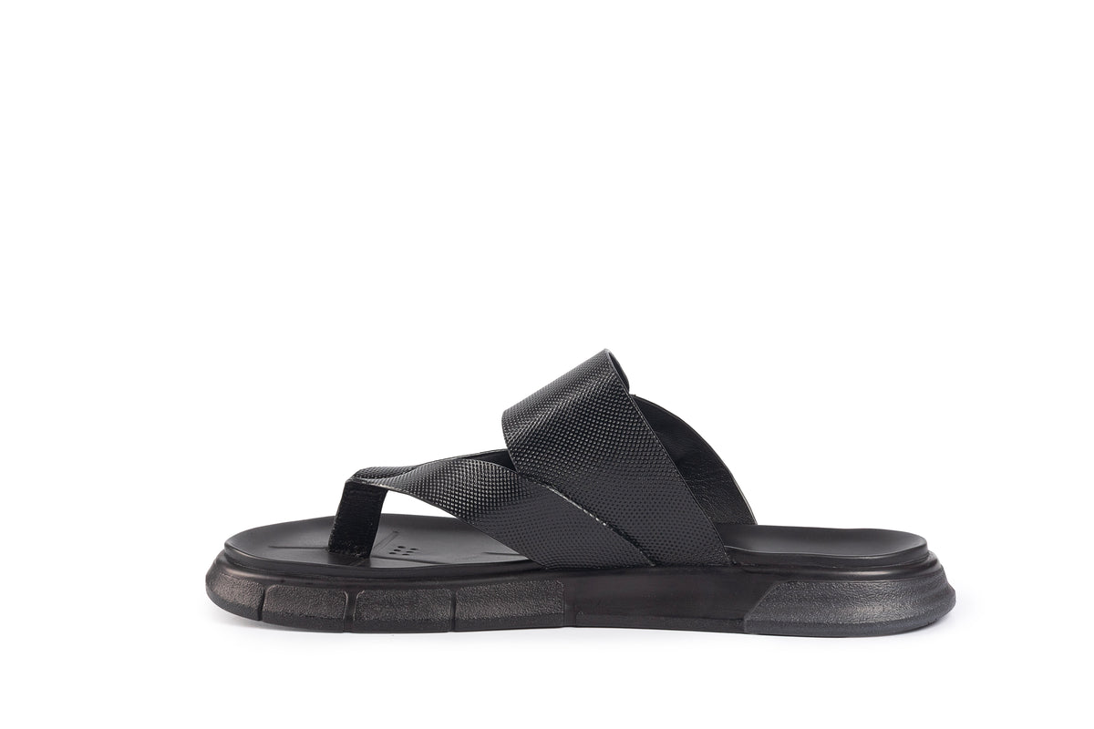 Glide Black Textured Thong