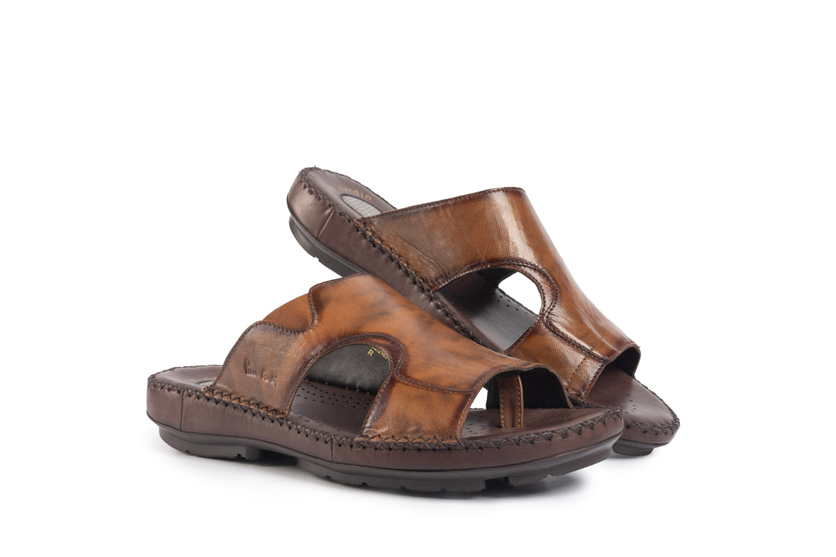Airflex: Tan Wave-cut Sandal