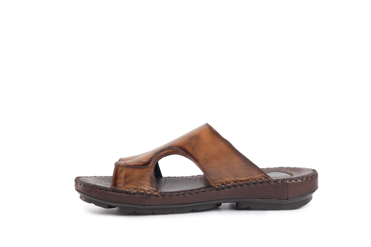 Airflex: Tan Wave-cut Sandal